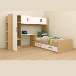 Chambre enfant CH-314 – Lit avec rangement, armoire et bureau mural intégré