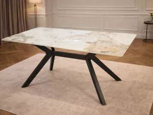 table marron marbré