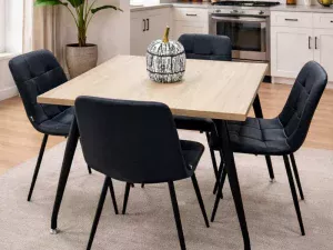 Table de Cuisine MOKO 90×90 cm – Bois Clair / Gris foncé