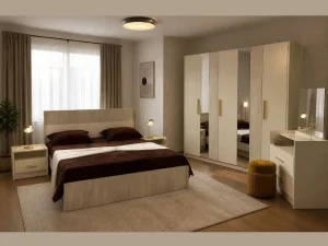Chambre à Coucher ZENA 5 Portes –  Beige Marbré