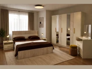 Chambre à Coucher ZENA 5 Portes –  Beige Marbré