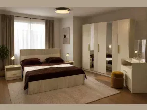 Chambre à Coucher ZENA 5 Portes –  Beige Marbré