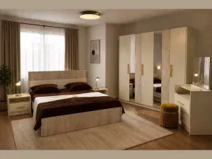 Chambre à Coucher ZENA 5 Portes –  Beige Marbré
