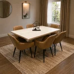 Table à Manger Panda 160×90 cm avec Chaises Matelassées