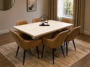 Table à Manger Panda 160×90 cm avec Chaises Matelassées